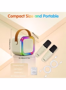 Portable Bluetooth Karaoke Speaker with 2 Wireless Microphones - Image 10