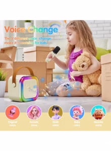 Portable Bluetooth Karaoke Speaker with 2 Wireless Microphones - Image 8