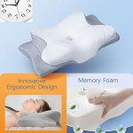 Memory Foam Cervical Pillow, 2 in 1 Ergonomic Contour Orthopedic Pillow for Neck Pain - Image 2