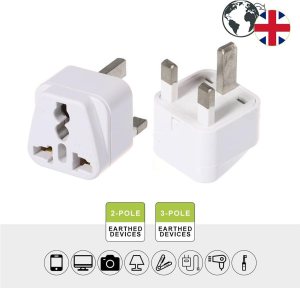 USA/Canada/EU/AU to UAE Dubai UK HK Plug Converter, 3-Pin Travel Adapter Plug, - Image 4