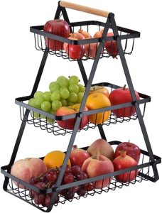 3-Layer Countertop Fruit Storage Basket, Vegetable Rack Bread Display Stand - Image 11