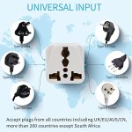 USA/Canada/EU/AU to UAE Dubai UK HK Plug Converter, 3-Pin Travel Adapter Plug, - Image 6