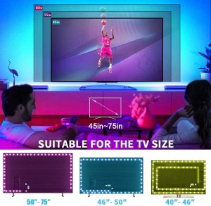 TV LED Backlights 4.5M, LED Strip Lights with Bluetooth APP Control for 65-75 inch TV, - Image 8