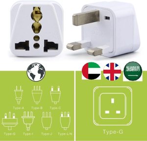 USA/Canada/EU/AU to UAE Dubai UK HK Plug Converter, 3-Pin Travel Adapter Plug, - Image 5