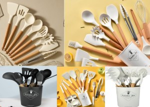 12 pcs Silicone Cooking Utensils Set with Holder Heat Resistant Silicone - Image 15
