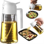 470ml Olive Oil Spray Bottle for Kitchen Gadgets - 2 in 1 Olive Oil Dispenser Bottle