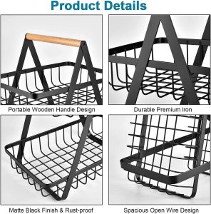 3-Layer Countertop Fruit Storage Basket, Vegetable Rack Bread Display Stand - Image 9