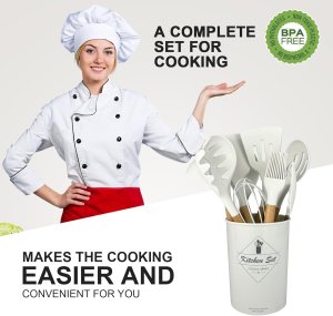 12 pcs Silicone Cooking Utensils Set with Holder Heat Resistant Silicone - Image 11