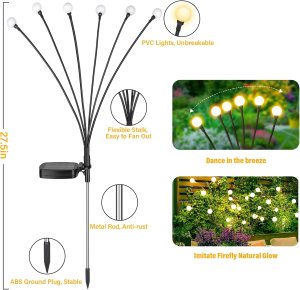 Solar Lights Outdoor Waterproof - Swaying Solar Garden Firefly Lights - Image 7