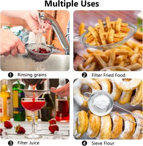 3 Pcs Super Wire Extra Fine Mesh Strainer with Handle, Small Medium Large - Image 4