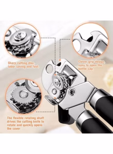 Can Opener Manual, No-Trouble-Lid-Lift, Handheld Can Opener Smooth Edge with Sharp Blade - Image 5
