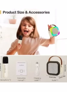 Portable Bluetooth Karaoke Speaker with 2 Wireless Microphones - Image 5