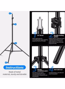 Photography Light Stand 6.6ft / 200 cm Adjustable Tripod Stand, Heavy Duty Aluminum Alloy - Image 8